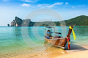 Thai traditional boats on Phi-Phi Islands,Thailand