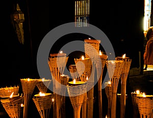 Thai traditional candle on Buddhist holy Day