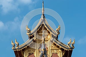 Thai traditional design top-tiered of temple.