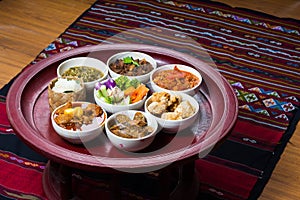 Thai traditional food dinner set called `Kantoke Dinner`