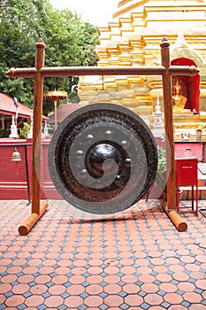 Thai traditional gong in Buddhist temple