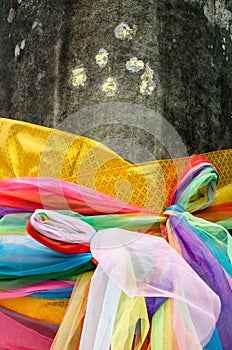 Thai traditional multicolor fabric, common used in sacred worshi