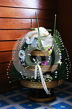 Thai traditional rice offering pedestal