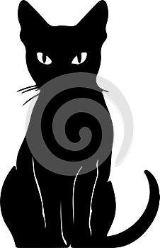 Thai Traditional Siamese Cat Black Silhouette Generative Ai