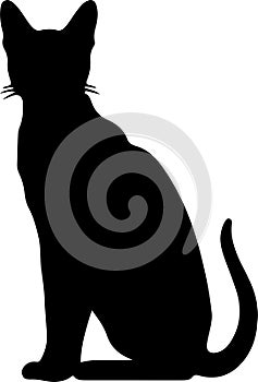 Thai Traditional Siamese Cat Black Silhouette Generative Ai