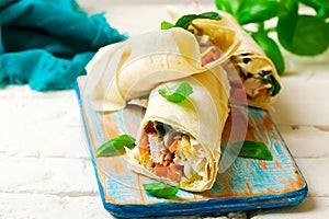 Thai turkey wrap.