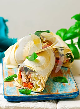 Thai turkey wrap.