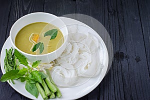 Thai vermicelli eaten with curry