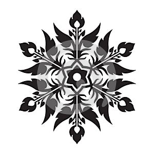 Thai Vintage Art Snowflake Vector for Christmas and New Year