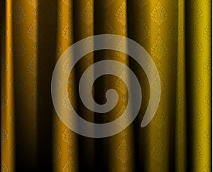 Thai vintage wrinkle golden curtain, vector abstract background