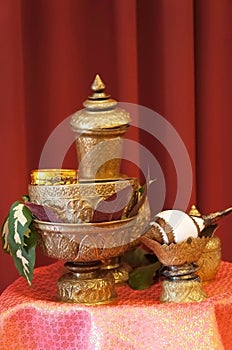 Thai water pouring ceremony set.