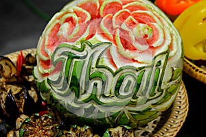 Thai Watermelon Carving photo