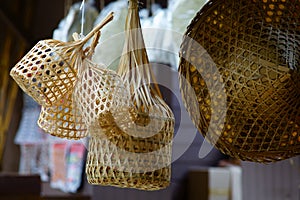 Thai wicker baskets photo