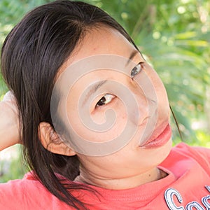 Thai woman portrait colse up photo