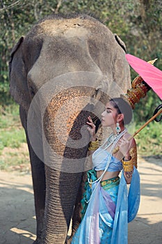 Thai Woman In Traditional Costume