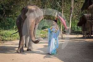 Thai Woman In Traditional Costume