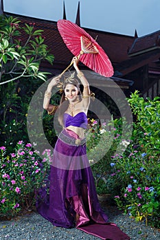 Thai Woman In Traditional Costume