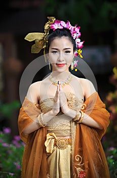 Thai Woman In Traditional Costume