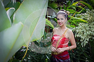 Thai Woman In Traditional Costume