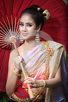 Thai Woman In Traditional Costume