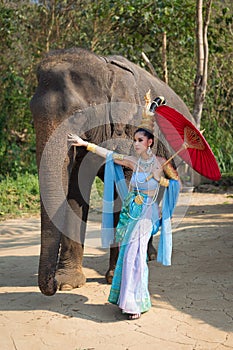 Thai Woman In Traditional Costume