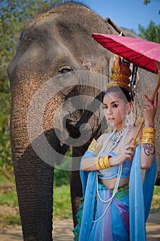 Thai Woman In Traditional Costume