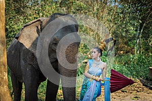 Thai Woman In Traditional Costume