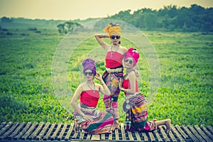 Thai Woman In Traditional Costume thai culture style, Thailand