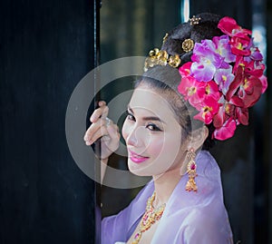 Thai Woman In Traditional Costume Of Thailand