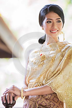 Thai Woman In Traditional Costume Of Thailand
