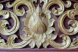 Thai wood carved pattern