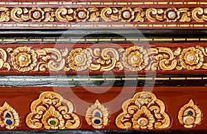 Thai wood carved pattern