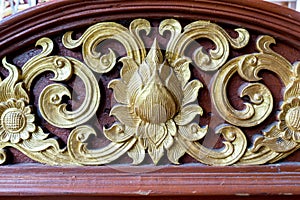 Thai wood carved pattern