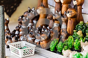 Thai wooden cats