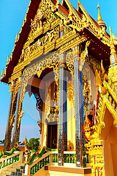 Thailand Architecture. Buddhist Pagoda At Wat Phra Yai Temple. L