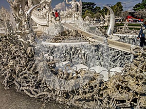 Thailand architecture Wat Rong Khun in Chiang Rai