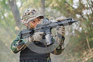 Thailand Army rangers during the military operation