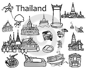 Thailand attractions icon and