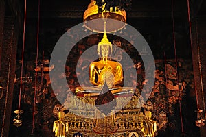 Thailand Bangkok Wat Pho Temple's seated Buddha