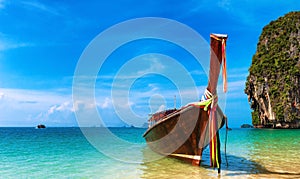 Thailand beach landscape tropical background. Asia ocean nature