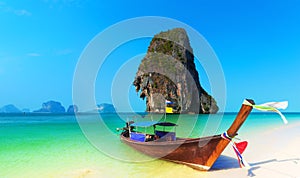 Thailand beach landscape tropical background. Asia ocean nature