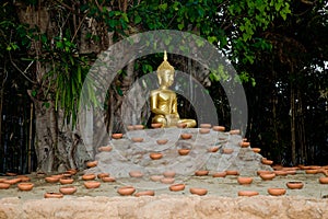 Thailand Budhist Budha, ready for candle lit ceremony.