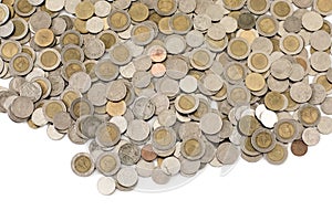 Thailand coins on white Background