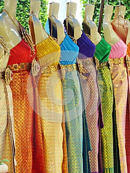 Thailand colours clothes in line