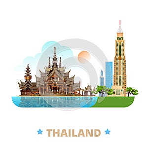 Thailand country design template Flat cartoon styl