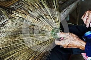 Thailand cultural,handmake broom making