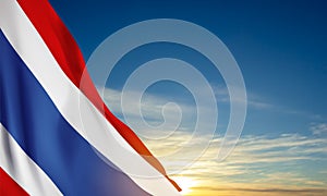 Thailand flag against th sunsrise or sunset