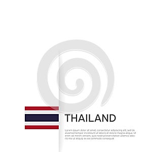 Thailand flag background. State patriotic thai banner, cover. Document template with thailand flag on white background. National