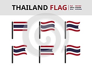 Thailand flag icon set