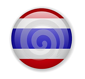 Thailand flag round bright icon on a white background